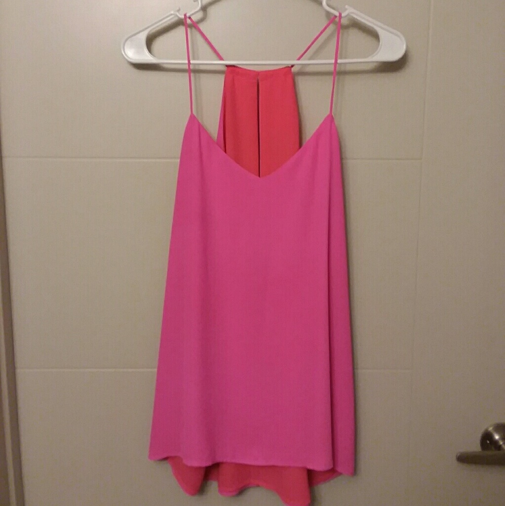 hot pink top with red lining